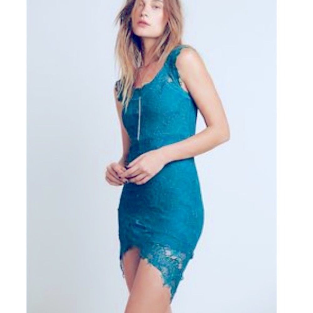 Free People Intimately Green Lace Dress